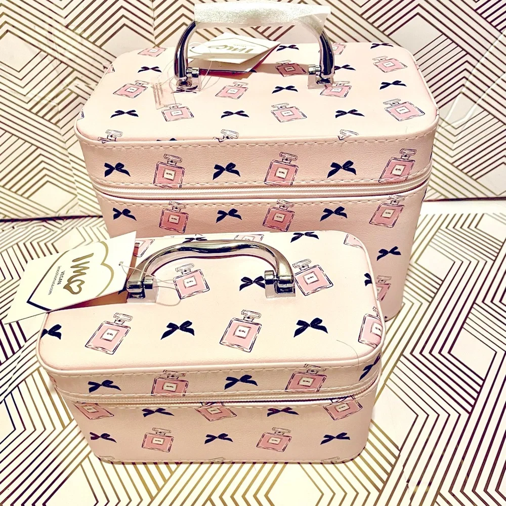 Imoshion Pretty in Pink 2 piece Train Case Make up Organizer Set